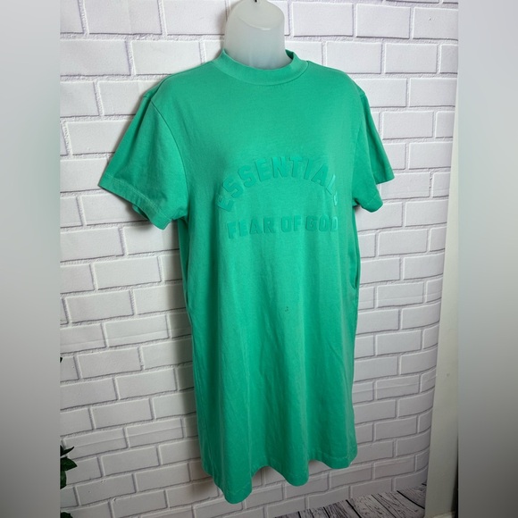 Fear of God Essentials Oversized Green T-Shirt Dress/size 8 - Picture 2 of 12